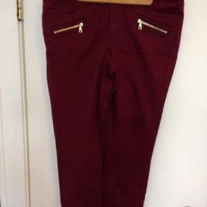 LOFT Marisa deep red skinny pants